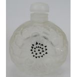 A Lalique glass Dahlia flower scent bottle, signed Lalique France to base. Height 9cm. Condition