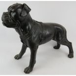 A large bronze figure of a Dogue de Bordeaux French Mastiff dog. Height 51cm. Length 66cm. Condition