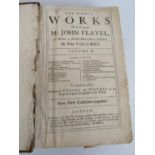 The Whole Works of The Reverend Mr John Flavel in two volumes, volume II printed London 1701 leather