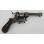 A small late 19th century Belgian revolver with 6 shot cylinder. Mark 'ELG' and crown over letter '