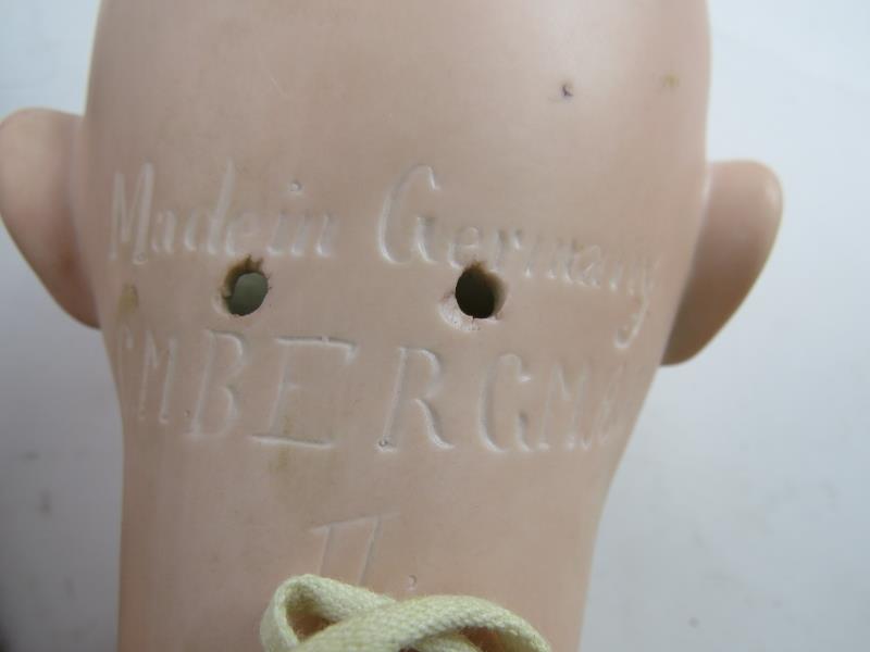 Two antique German Bisque headed dolls by C.M. Bergmann both marked, one missing hair. Both 60cm. ( - Image 5 of 6