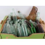 A box of mixed collectors bottles including Codd and Hamilton bottles. (qty). Condition report: