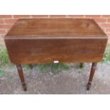 An early Victorian mahogany Pembroke table with single drawer to one side and dummy drawer to the