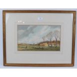 Martin Hardie (1875-1952) - 'Farm Scene', watercolour, signed, 20cm x 34cm, framed. Provenance: A