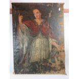 18th/19th century School - 'Full length portrait of a lady', oil on canvas, 125cm x 90cm,