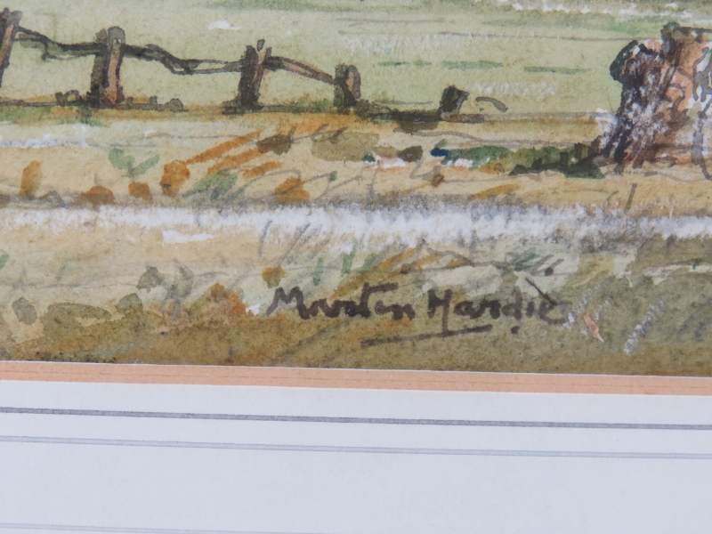 Martin Hardie (1875-1952) - 'Farm Scene', watercolour, signed, 20cm x 34cm, framed. Provenance: A - Image 3 of 4