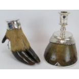 A Victorian silver plated mounted horse's hoof by Rowland Ward Limited, fashioned as a candlestick