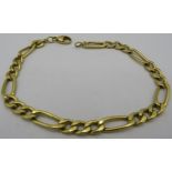 An 18ct gold bracelet marked 750 to clasp. Weight approx 8.4 grams. Condition report: No issues.