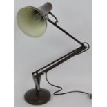 A vintage brown Herbert Terry Model 90 Anglepoise lamp with fluted shade. Condition report: