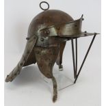 A well patinated full size English Civil War Cromwellian Lobster Pot helmet, 20th Century copy, very