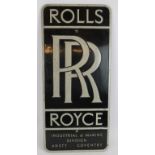 A Rolls Royce Industrial and Marine Division metal and enamelled sign, removed from a London based