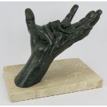 A contemporary bronze resin sculpture 'Trust' by :Lorenzo Quinn (B 1966, Rome) in the form of an