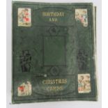 A 19th century album containing period scraps, Birthday and Christmas cards. 19 pages of scraps etc.