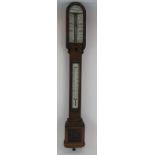 An antique Negretti & Zambra Fitzroy barometer in ornate oak case. Height 108cm. Condition report: