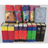 Nine Harry Potter hardback first editions with dust jackets, including Order of the Phoenix, The