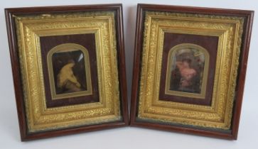 A pair of late 19th century chrystoleums in ornate gilt box display frames. 32cm x 37cm. (2).