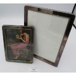 Two modern silver photograph frames, approx 8" x 6" and 6" x 4 1/2", both fully hallmarked.