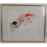 Martin Aynscomb-Harris (1937-2016) - 'Reclining female nude', watercolour, signed, 28cm x 39cm,