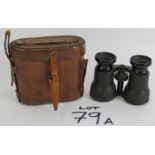 A pair of WWI era binoculars and case, binoculars marked 'War Office 812X Binocular'.. Condition