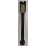 A 19th century stick barometer by Fraser Molten & Co London. Mahogany case with inlaid stringing and