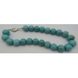 Single strand howlite gemstone statement necklace, 17" length, large 20mm polished beads of even