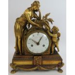 A Louis XVI bronze Ormulu mantel clock 'Retour de L'Amour' by Charles Bertrand, Paris (1746-1789)