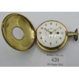 A half hunter pocket watch Septimus, Ludgate Street, No 3510, possibly 1825. Condition report: