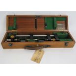 A military stereoscope universal bar parallax by JMG & Sons Ltd in original wooden case. Brass