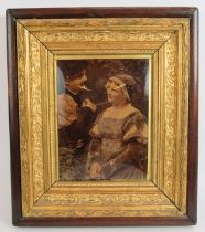 A late 19th century framed chrystoleum of a courting couple after Alfred Seifert. 35cm x 40cm.