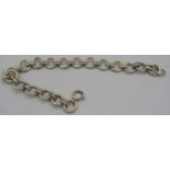 A silver fancy link bracelet, stamped '925'. Approx weight 14.7 grams. Condition report: Good