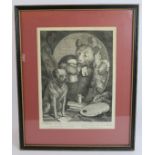 An 18th century satirical engraving by William Hogarth, The Bruiser, C Churchill in the character of