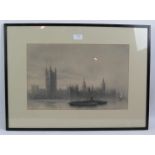 Attributed to Frederick Edward Joseph Goff (1855-1931) - 'Westminster', original sepia sketch in