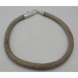 A heavy silver rope style link necklace with hook clasp, marked 925. Approx weight 116 grams, approx