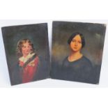 British School (19th century) - Two miniature portrait oils on board, depicting a young nobleman (