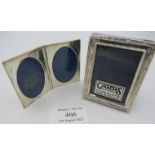 A small silver travelling double photograph frame, approx 2" x 1", London 1996 and another small