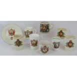 A George VI Coronation mug designed by Dame Laura Knight, 3 other George VI cups, a Queen