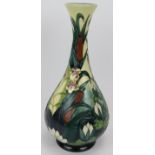 A Moorcroft Pottery bottle vase, Bullrush pattern by Rachel Bishop. Fully marked to base. Height