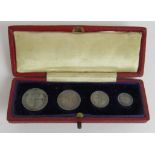 A cased set of 1907 Edward VII Maundy coins. Condition report: Very good condition.