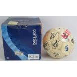 A 1990s signed England Football Team match football, autographed by players including Paul Gasgoine,