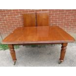 A Victorian mahogany wind-out extending dining table attributed to Joseph Fitter of Birmingham