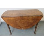 A Georgian mahogany oval dropleaf pad foot table, on tapering supports. Condition report: Historic