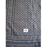 Tunisian Mergoum rug, blue mosaic pattern, thick weave. 250cm x 175cm approx. Condition report: Good