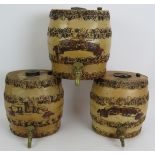 Three 19th century stoneware spirit barrels for gin, rum and whisky. Each stamped R.B. Williams