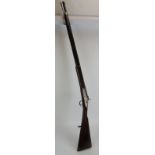 A late 19th century 'Whitworth' style percussion rifle, Serial No 9011 with chased Indian markings