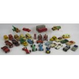 A collection of 33 vintage Die Cast Dinky toys cars, buses, vans, lorries, tractors etc. (33).