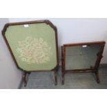 An Edwardian mahogany swing vanity mirror, on faux bamboo supports, together with a turn of the
