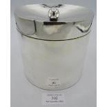 A fine Mappin & Webb silver plated biscuit barrel with ball finial, approx 5" high and 5" wide.
