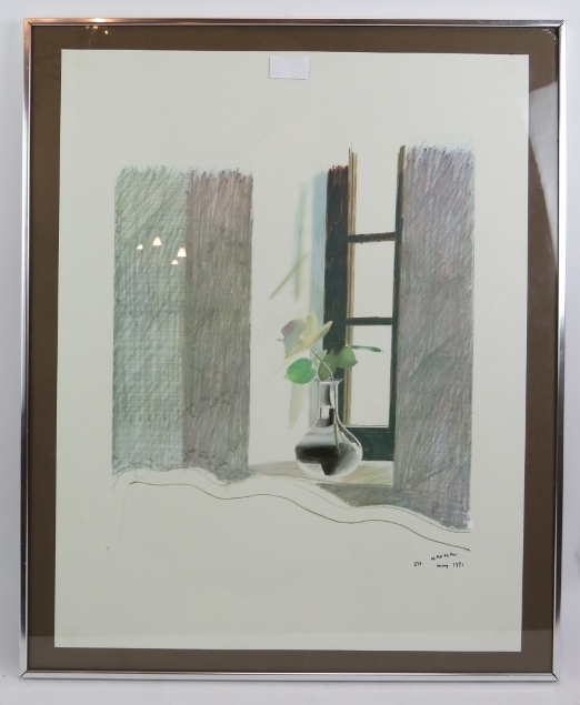 After David Hockney (b.1937) - 'Le Nid du Duc', lithographic print, 58cm x 46cm, framed. Condition