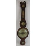 A 19th century mahogany cased wheel barometer by A. Solca. Height 95cm. Condition report: Pediment