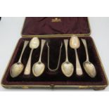 A set of 6 Georgian silver teaspoons with engraved decoration. 1809 and 1811 and a matched pair of